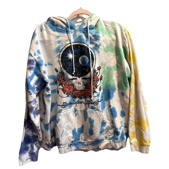 Liquid Blue Grateful Dead Space Your Face Sweatshirt Tie Dye Hoodie Mens S/M VTG - Picture 1 of 9